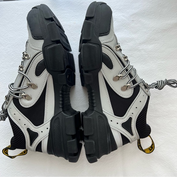 New Gucci Flashtrek Chunky Silver Sneakers with Removable Crystals Size 7 - Picture 6 of 11